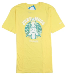 COLUMBIA PFG Free Hugs Shark T-Shirt sz 2XL XX-Large Sunlit Yellow Fishing - Picture 1 of 1