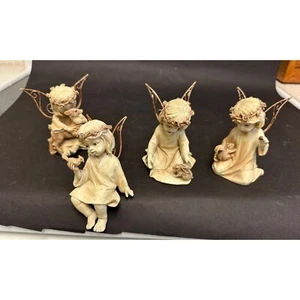 Resin Fairy Figurines With Animals and Removable Wings Shelf Sitter Lot of 4 - Bild 1 von 8