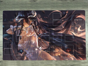 Anime Yugioh Play Mat Overlord Albedo CCG TCG Mat Card Game Playmat With Zones