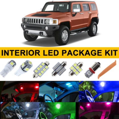 9PCS Interior LED Super Bright Lights Bulbs Package Kit For Hummer H3 2006-2010 - Image 1 of 4