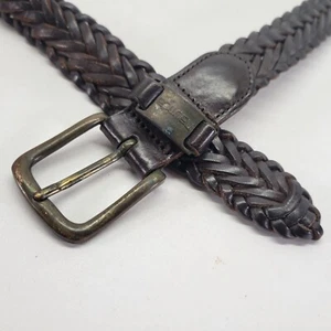 Nautica Braided Leather Belt 38 Brown Distressed 93500 - Picture 1 of 13