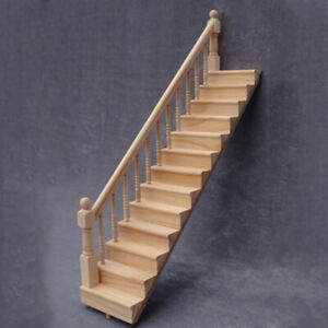 1/12 Dollhouse Miniature Staircase Wooden Step Stair Furniture Doll House Decor