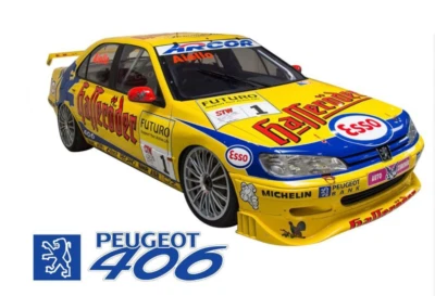 1:10 RC Clear Body Shell - Peugeot 406 BTCC with Halleroder livery & extras - Image 1 of 4