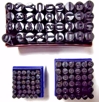 Steel Stamping Set 3/8" 1/4" 1/8" Letter Number Punch Marking Jewelers Metal New - Image 1 of 3