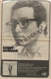 RANDY NEWMAN ZEITUNG PROMO WERBEPLAKAT 1968 ORIGINAL - Bild 1 von 1
