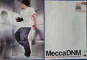 2000 VINTAGE 2 PAGE PRINT AD - MECCA DNM DENIM JEANS AD - JEAN THERAPY MECCA USA - Bild 1 von 1