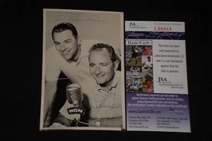 POSTAL DE RADIO WGN LOU BOUDREAU & JACK QUINLAN AUTOGRAFIADA FIRMADA JSA CERTIFICADO RARA - Imagen 1 de 1