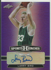 2018 Leaf Sports Heroes Larry Bird Auto Holographic Purple Refractor /10 $RARE$