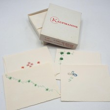 Vintage Kaufmann's Department Store Embroidered Deckle Edge Note Card Set