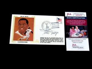 WILLIE MAYS GIANTS METS HOF SIGNED AUTO VTG 1979 COOPERSTOWN COVER JSA BEAUTY - Picture 1 of 4