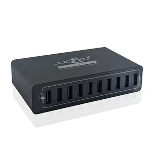 JuicEBitz® JuicEHub™ 60W 12A 5V Multi 10 Port USB Mini Desktop Charger - Black - Picture 1 of 7