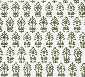 BALLARD DESIGNS ANNIE SAGE GREEN GEO FLORAL MULTIPURPOSE FABRIC BY THE YARD 54"W - Picture 1 of 6