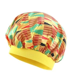 African Kids Girls Satin Bonnet Night Sleep Cap Hat Hair Care Elastic Wide Band - Picture 1 of 14