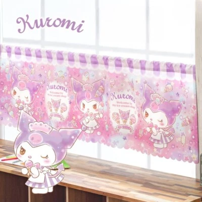 Sanrio Kuromi Cafe Curtain Cute Princess Rose for Small Windows Tier Curtains - Image 1 of 4