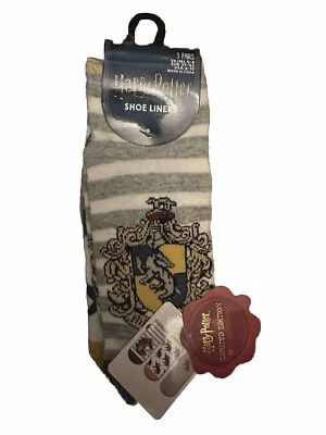 Primark Harry Potter Hufflepuff 3 Pack Shoe Liners UK 4-8 BNWT - Image 1 of 3