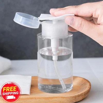 150ML Push Down Empty Liquid Pumping Bottle Dispenser Nail Polish Makeup Remover - Image 1 of 4