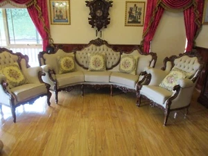 Lounge suite leather 3 pc set - Picture 1 of 21