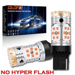 7440 W21W Canbus LED Bulbs Amber for Ford Jeep Lexus Front Turn Signal Lights - Picture 1 of 12