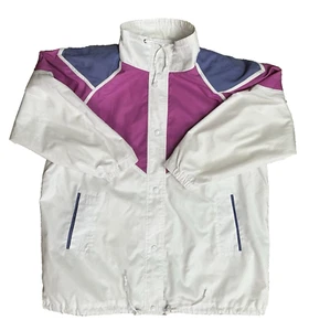 VNTG be in the current seen weiß/rosa/lila LS-Jacke ~ Reißverschluss/Taschen/Kapuze ~ Gr. 24W ~ gebraucht, in einwandfreiem Zustand - Bild 1 von 10