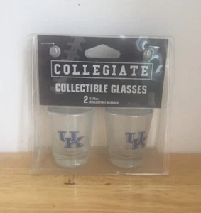 Kentucky Wildcats Collegiate Collectible Glasses Lot Of 2 Shot Glasses NEW - Picture 1 of 4