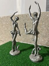 Vintage Pewter Ballerina Depose Custom Hand Made in Italy 353 Pair Signed 7.5 In