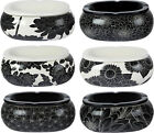 6 x Ceramic Windascher Black & White Flowers /  190mm / 4 Ablagen / 6 Varianten