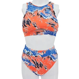 Gymshark High Rise Bikini Set Swimsuit Orange S - Picture 1 of 6