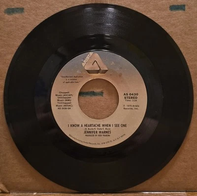 Jennifer Warnes - I Know A Heartache When I See One/Frankie In The Rain - 45rpm - Image 1 of 2