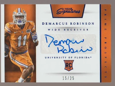 DeMARCUS ROBINSON 2016 Panini Prime Signatures BLUE Autograph #41 SP RC AUTO /25 - Image 1 of 2