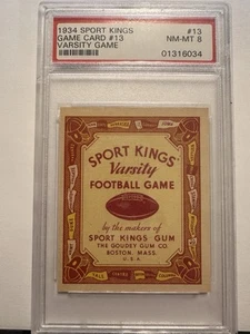 1933-34 SPORT KINGS #13 R339 GAME CARD VARSITY GAEM PSA 8 - Picture 1 of 4