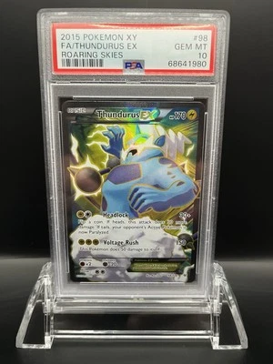 2015 Pokemon XY F.A./ Thundurus EX Roaring Skies #98 PSA 10    POP-24 - Image 1 of 2