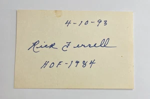 RICK FERRELL AUTOGRAPH SIGNED UNLINED 3X5 INDEX CARD HOF - Picture 1 of 2