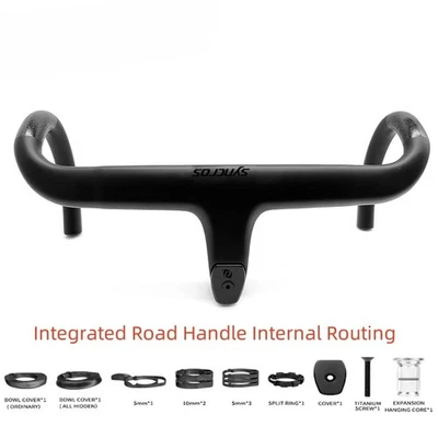 Carbon Road Bicycle Integrated Handlebar Internal Routing Bike Parts and Spacers - Image 1 of 4