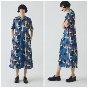 New Toast Paintbox Print Fluid Shirt Dress Size 12 - Picture 1 of 6