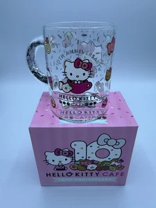 New Hello Kitty Café Truck 10th Anniversary Glitter Glass Treats Mug - Picture 1 of 3