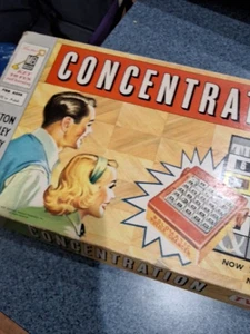 Vintage Konzentration Brettspiel Milton Bradley 1959 3 Zahlen fehlen - Bild 1 von 4
