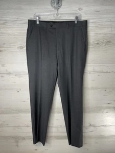 Lauren Ralph Lauren abito pantalone uomo 34x30 grigio misto lana piatto davanti zip mosca - Foto 1 di 10