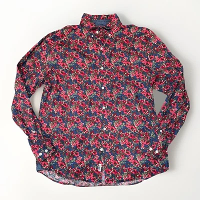EXPRESS Men's Red Multi Floral Button Down Long Sleeve Classic Dress Shirt LARGE - Image 1 of 4