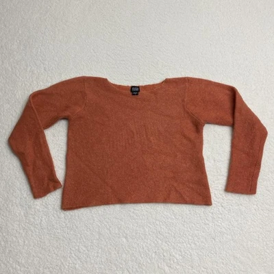 Eileen Fisher Sweater Womens Medium Orange Knit Mohair Nylon Crop Fit - Image 1 of 4