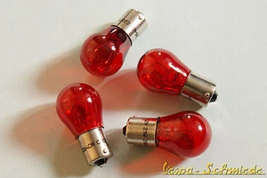 SET 4x Glühlampe 12V / 21W - Ba15s - Rot - Birne Glühbirne 12 Volt 21 Watt PX - Bild 1 von 1