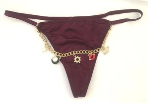 Victorias Secret Very Sexy Kir Wine V-String Thong Panty XS Bracelet Silky Body - Picture 1 of 14