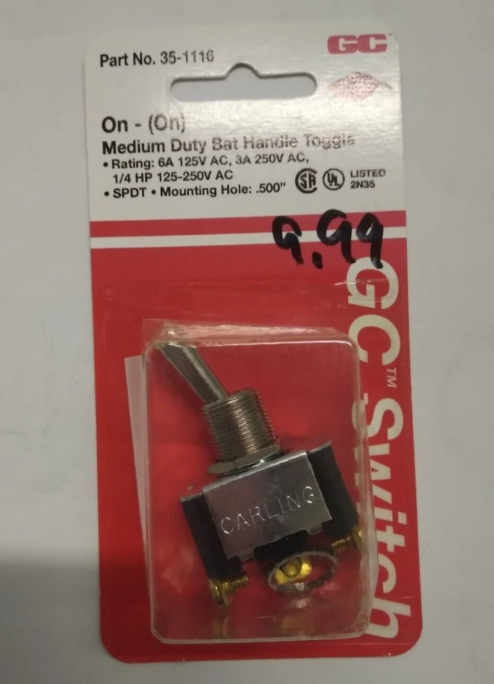 Palanca de mango de murciélago de servicio mediano GC Electronics (35-1116) encendida - (encendida) Foto 1 de 1