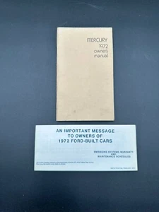 Mercury 1972 Owner's Manual + Maintenance Schedule And Emissions Warranty - Picture 1 of 7
