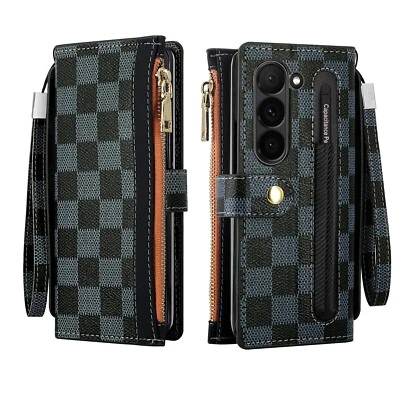 Funda Carcasa Para Samsung Galaxy Z Fold7/Fold6/5/4/3 Correa Muñeca Billetera Portatarjetas Foto 1 de 4
