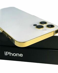 CUSTOM 24K Gold Plated Apple iPhone 13 Pro - 256 GB - Silver - Unlocked CDMA GSM