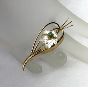 D’OR Flower Pin 12 Karat Yellow Gold Filled - Picture 1 of 2