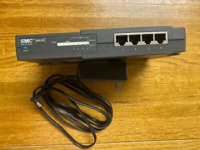 Router con cable SMC Barricade 4 puertos 10/100 Mbps SMC7004ABR y servidor de impresión Foto 1 de 4