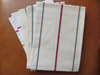Linge ancien : 4 torchons anciens en metis Deren & Co - Photo 1/3