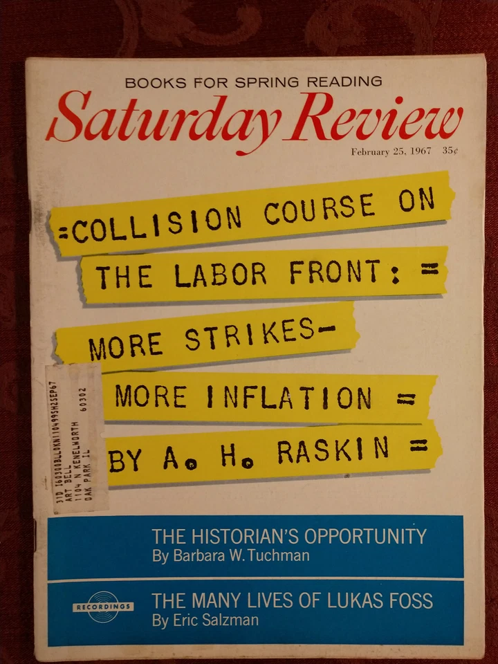 Saturday Review February 25 1967 A. H. RASKIN LUKAS FOSS BARBARA W. TUCHMAN - Image 1 of 1