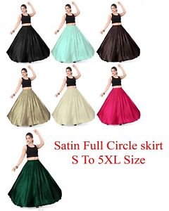 Satin Belly Dance Full Circle skirt Long Maxi skirt for Women tribal dance S8